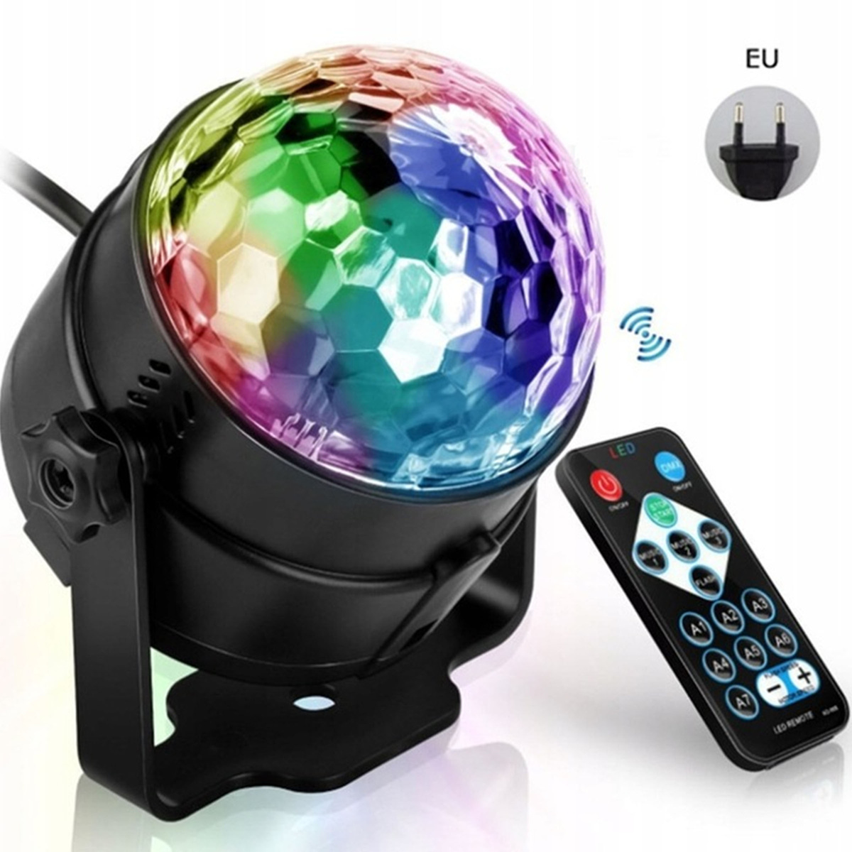 KULA DISCO PROJEKTOR RGB LED DYSKOTEKOWY REFLEKTOR NA IMPREZĘ LASER   PILOT