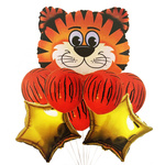 ZESTAW BALONÓW TYGRYSEK GWIAZDKI BALON NA URODZINY 8 ELEMENTÓW NA HEL