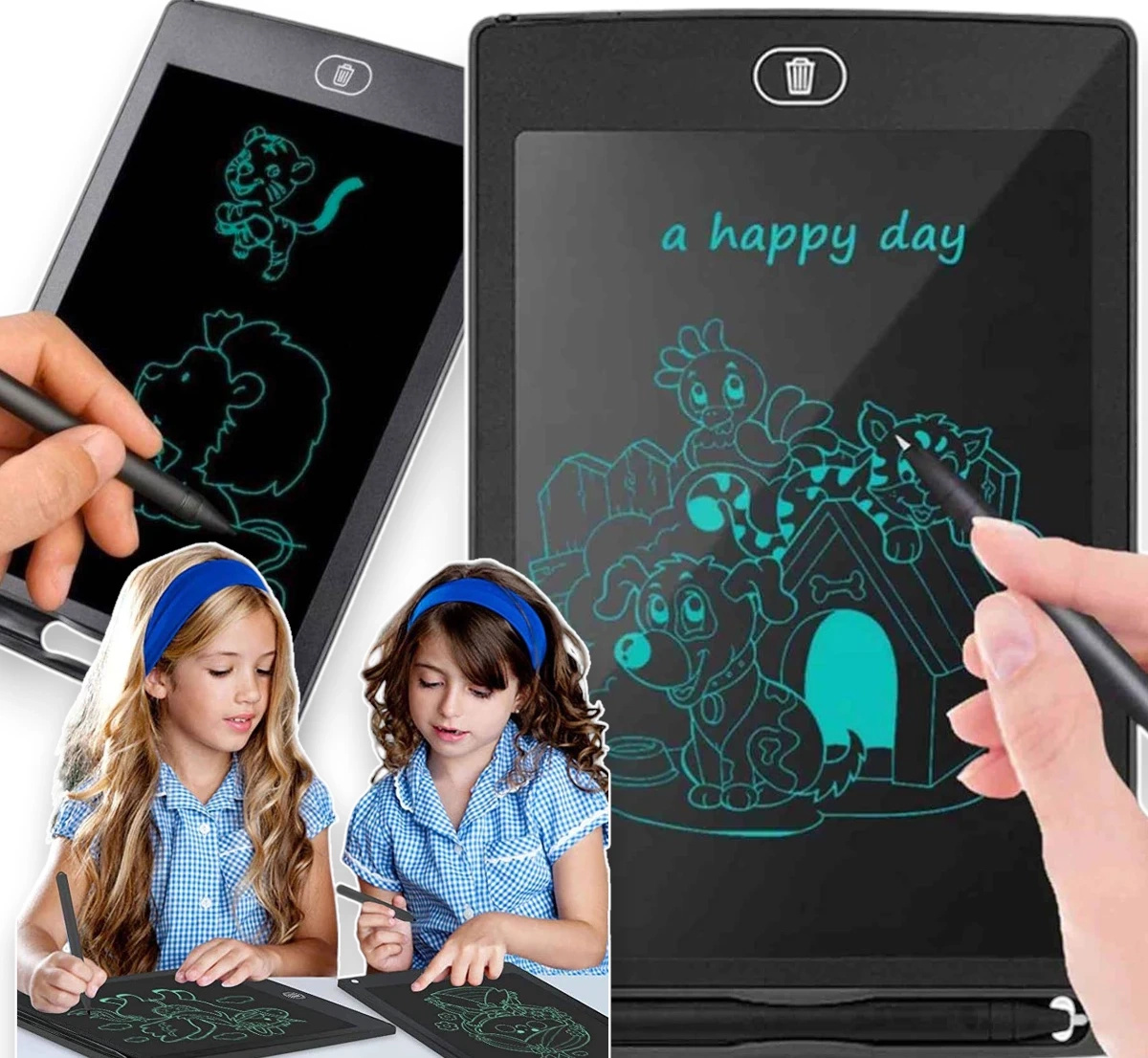 DUŻY TABLET DLA DZIECI DO RYSOWANIA MAGICZNA TABLICA ZNIKOPIS 10 CALI 10''