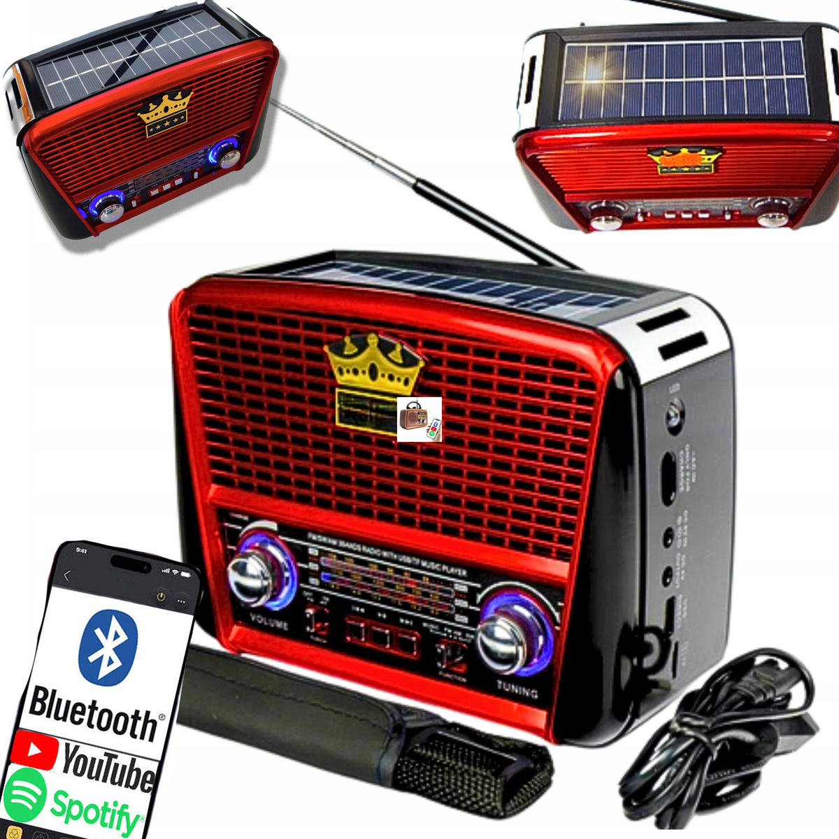 RADIO RETRO SOLARNE Z USB  TWOJE STYLOWE I FUNKCJONALNE CENTRUM MUZYCZNE