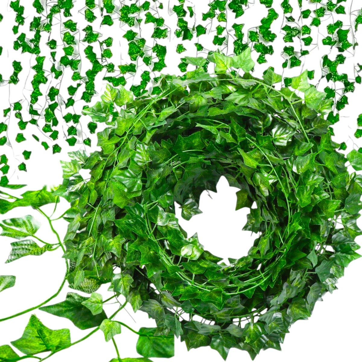SZTUCZNY BLUSZCZ ROŚLINA WISZĄCA NA ŚCIANĘ BALKON SZTUCZNE LIŚCIE 25M 12SZT