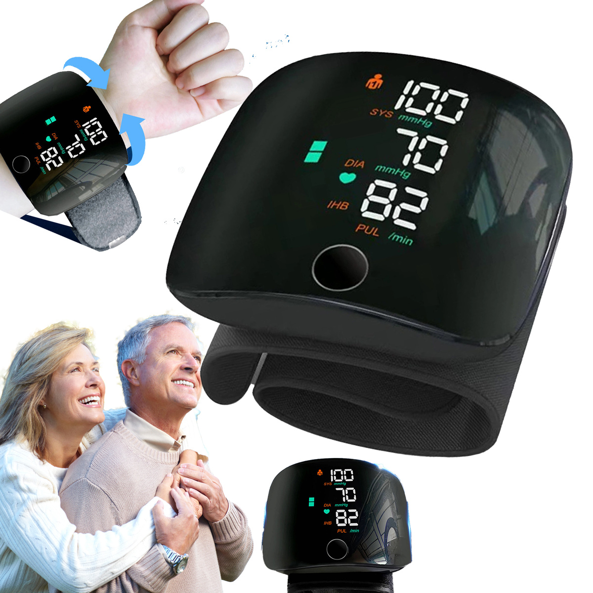 CIŚNIENIOMIERZ NADGARSTKOWY MÓWI ARYTMIA  ELEKTRONICZNY ETUI AKUMULATOR 