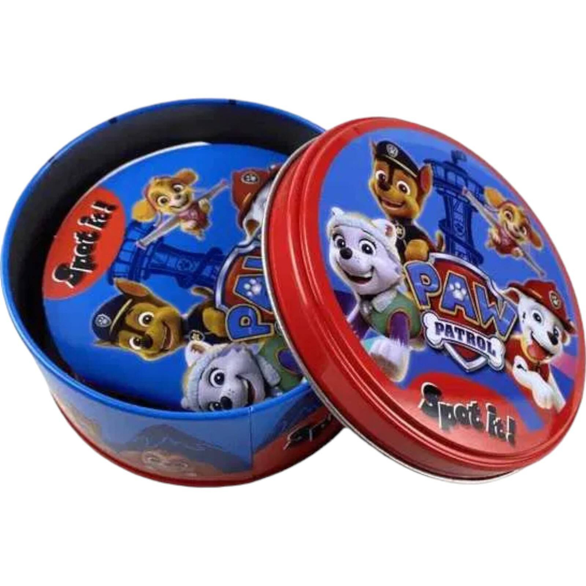 PSI PATROL DOBBLE GRA KARCIANA RODZINNA SPOT IT! 30 KART METALOWA PUSZKA