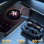 SŁUCHAWKI BEZPRZEWODOWE DO BIEGANIA DOUSZNE M19 BLUETOOTH POWERBANK ETUI 