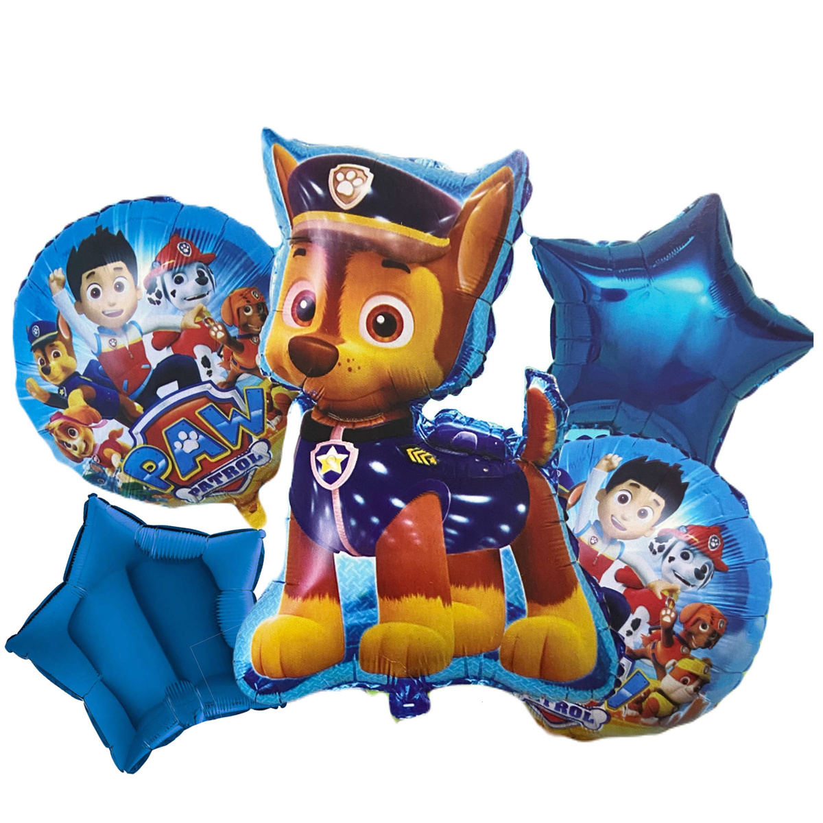 PSI PATROL BALONY ZESTAW 5 SZTUK BALON CHASE RYDER NA IMPREZĘ URODZINY