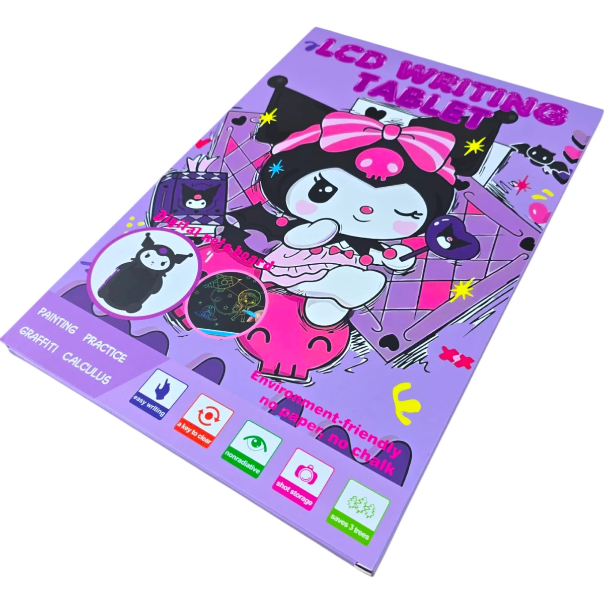 KUROMI TABLET DLA DZIECI DO RYSOWANIA 8 CALI TABLICA EDUKACYJNA LCD