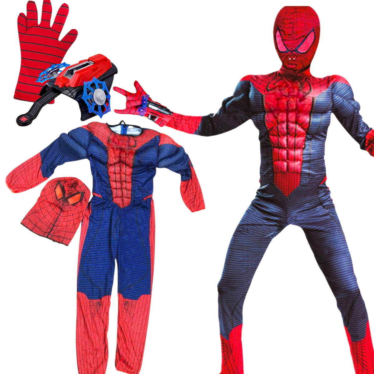 SPIDERMAN Zestaw Strój Dla Chłopca Kostium + Wyrzutnia Sieci 