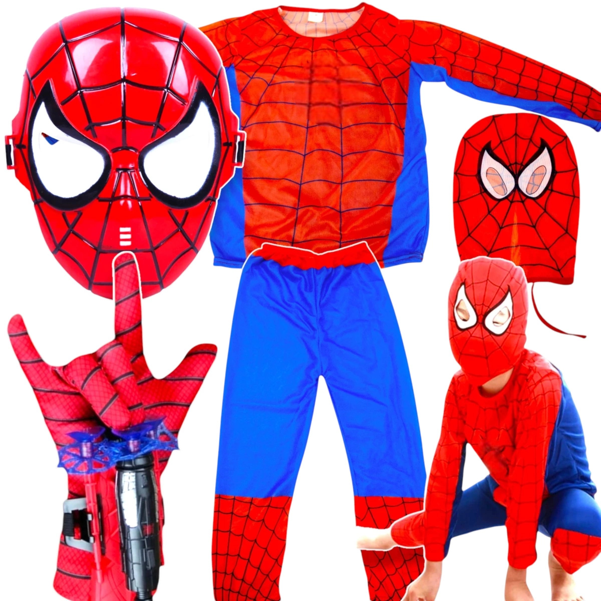 SPIDERMAN Zestaw Strój Dla Chłopca Kostium + Wyrzutnia Sieci 