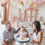 BALON FOLIOWY CYFRA 1 JEDEN ROSE GOLD NA URODZINY JUBILEUSZ URODZINOWY 40CM