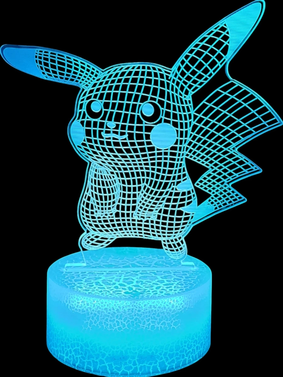 LAMPKA LED USB 3D PILOT PIKACHU KOLORY RGB DLA DZIECI NA PREZENT DO POKOJU
