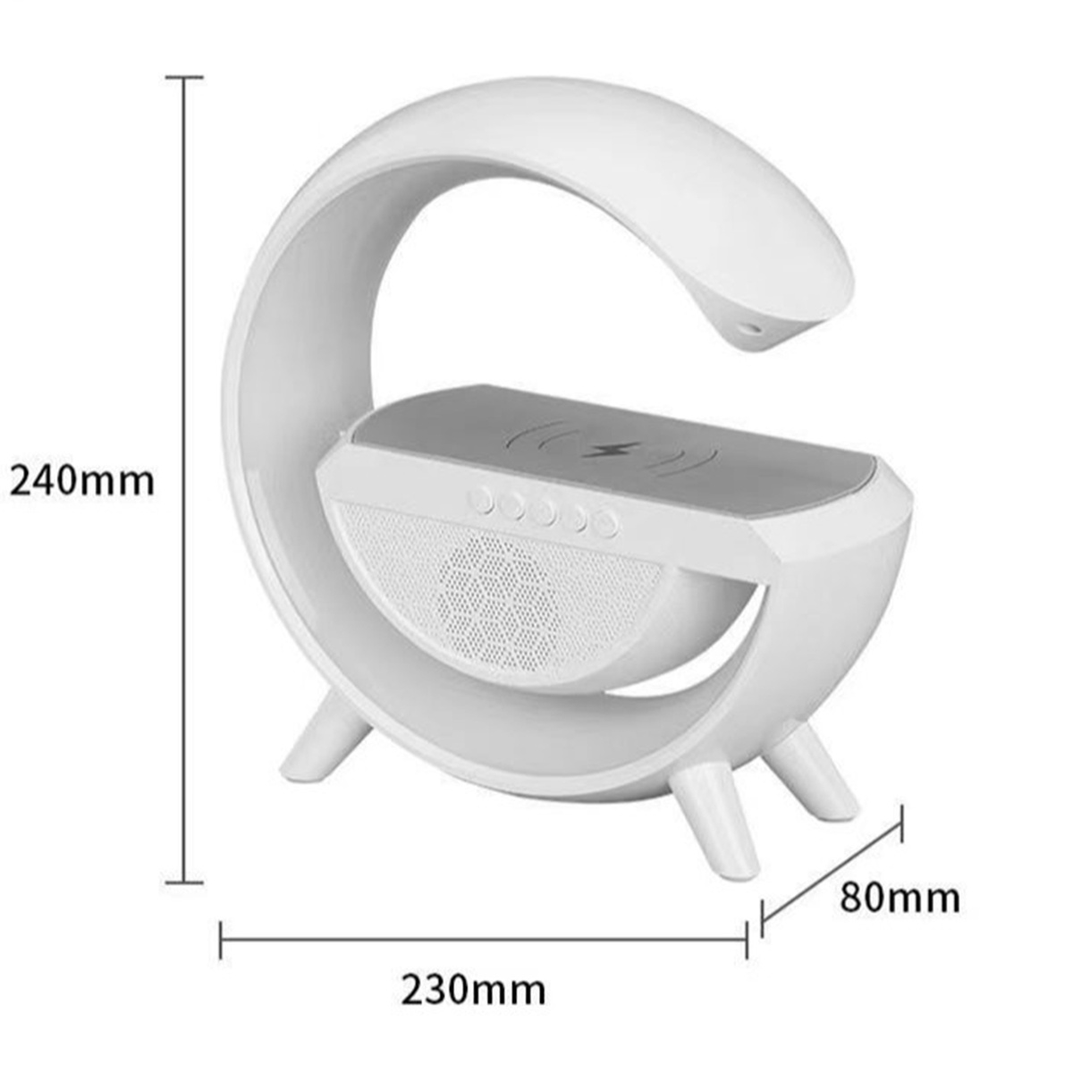 Nowoczesna Lampka Led RGB Z Ładowarką Indukcyjną 15W Głośnik Bluetooth 