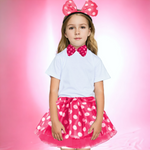 STRÓJ DLA DZIEWCZYNKI MYSZKA MINNIE KOSTIUM OPASKA MUCHA SPÓDNICZKA 3w1