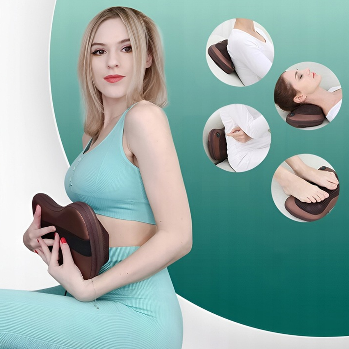 MASAŻER SHIATSU PODUSZKA MASUJĄCA DO CIAŁA KARKU STÓP ŁADOWARKA SAMOCHODOWA