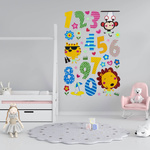 NAKLEJKI 3D NA ŚCIANĘ DLA DZIECI CYFERKI ZWIERZĘTA OZDOBA POKOJU NA ŚCIANĘ