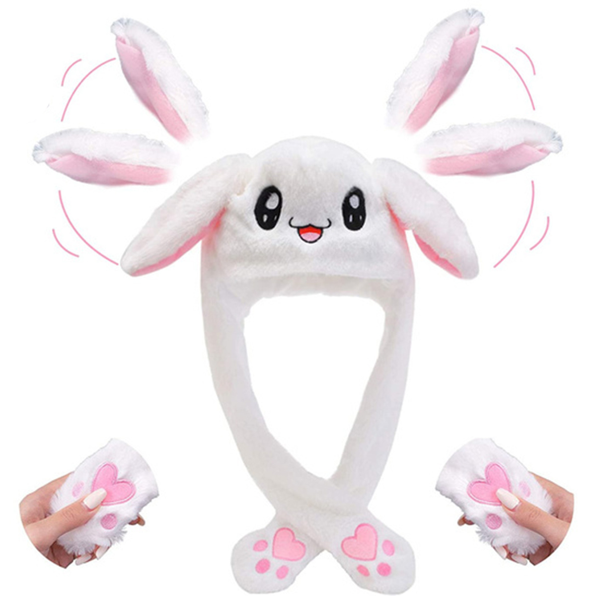 CZAPKA Z RUCHOMYMI USZAMI ŚWIECI ŁAPKI KRÓLIK USZY KRÓLIKA CIEPŁA POLAROWA