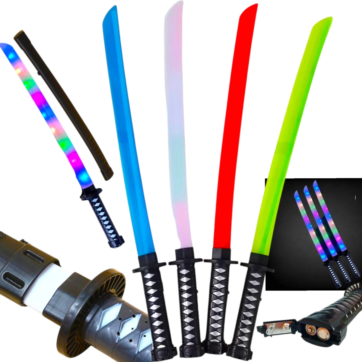 MIECZ ŚWIETLNY SAMURAJSKI KATANA DŁUGI 67CM ŚWIECI DŹWIĘK ZABAWKA DZIECI