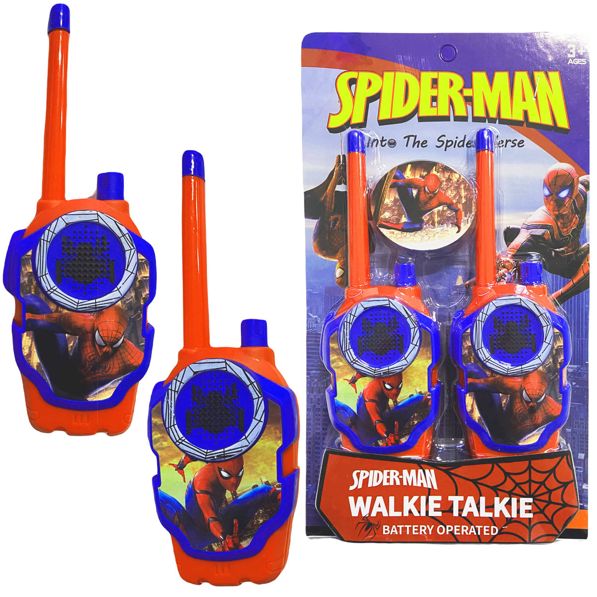 SPIDERMAN WALKIE TALKIE ZESTAW 2x KRÓTKOFALÓWKA DWIE SŁUCHAWKI KOMUNIKATOR