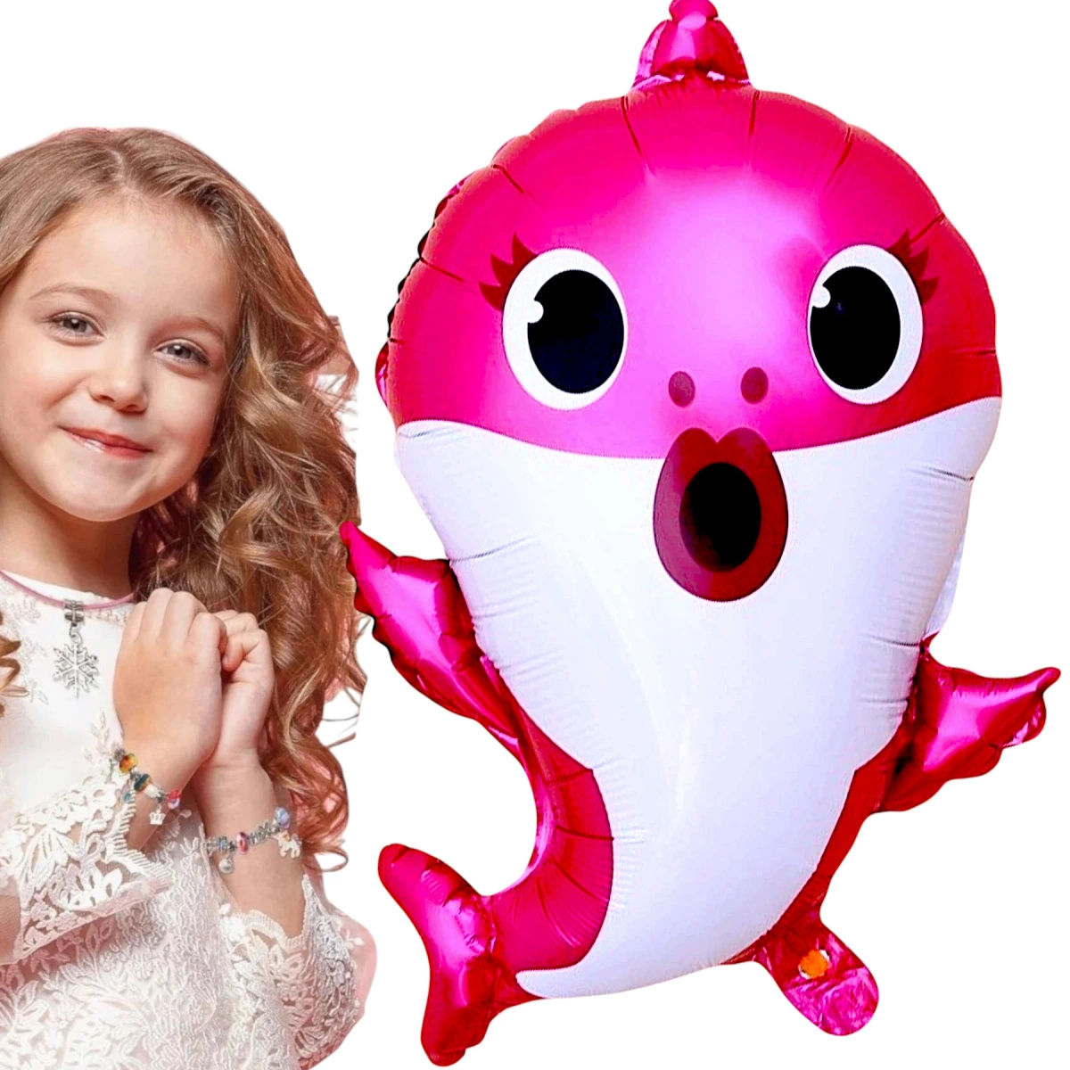 DUŻY BALON FOLIOWY REKINEK BABY SHARK NA URODZINY ANIMACJE DLA DZIECI 68cm