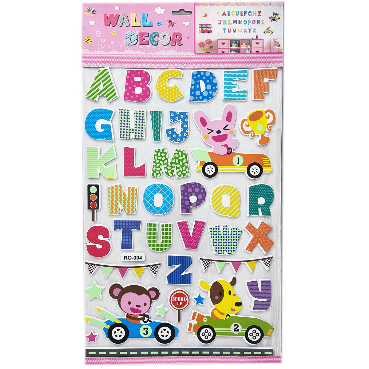 NAKLEJKI 3D NA ŚCIANĘ DLA DZIECI ALFABET ZWIERZĘTA OZDOBA POKOJU NA ŚCIANĘ