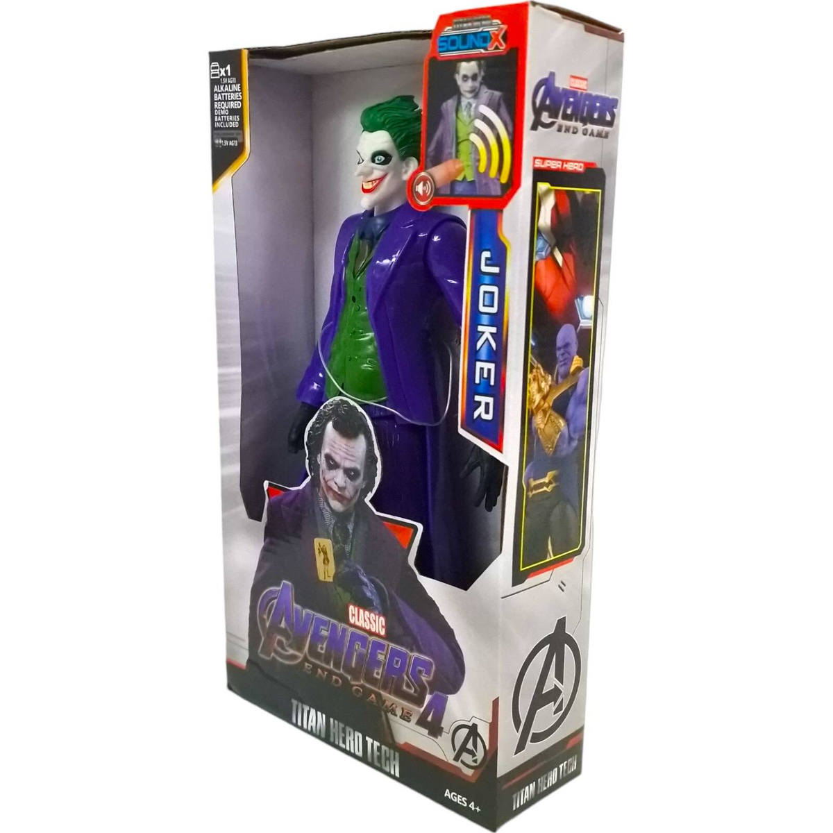 JOKER DUŻA FIGURKA INTERAKTYWNA AVENGERS RUCHOMA ŚWIECI DŹWIĘK GOTHAM 30CM