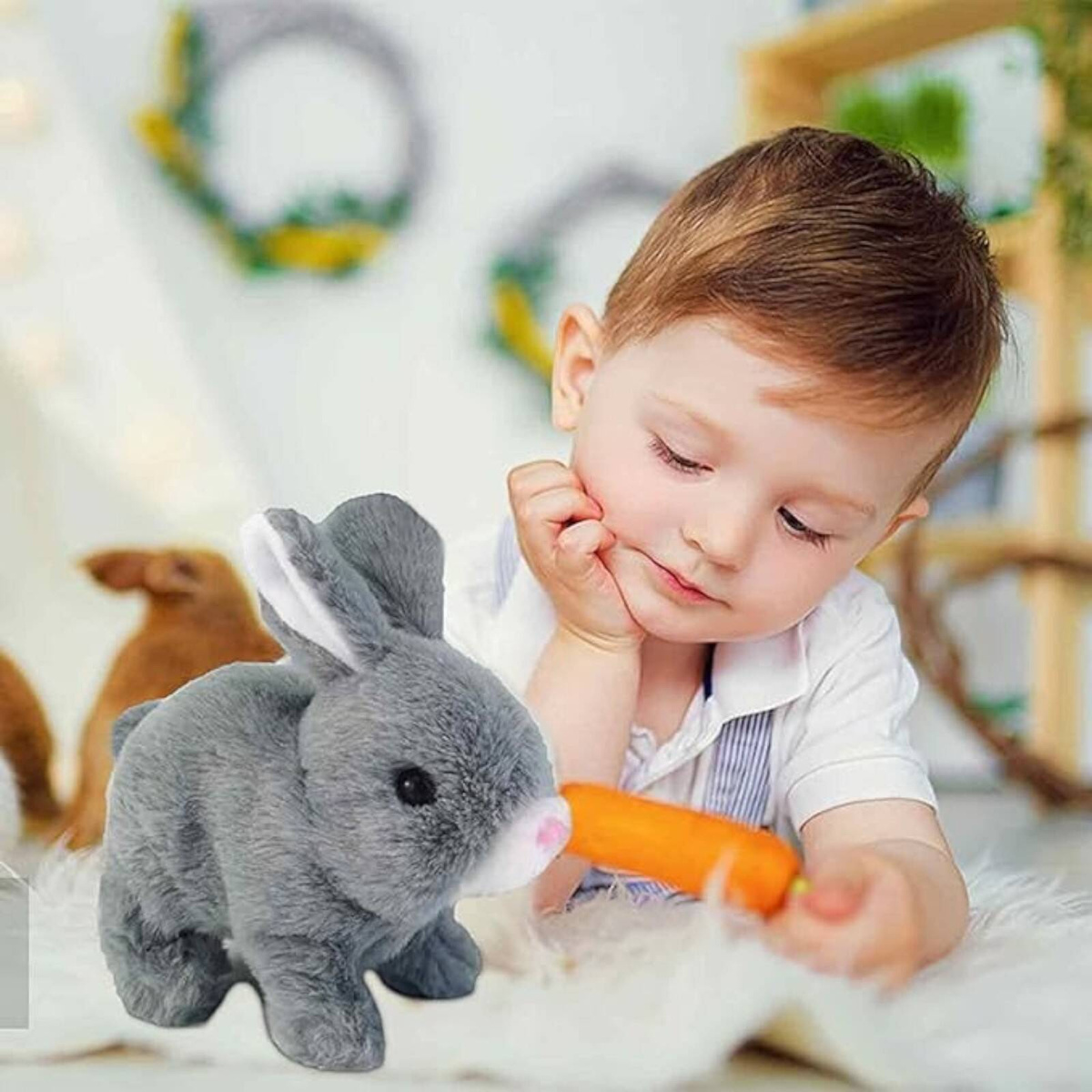 INTERAKTYWNY KRÓLIK KRÓLICZEK Z MARCHEWKĄ CHODZI RUSZA USZAMI NOSKIEM KICA