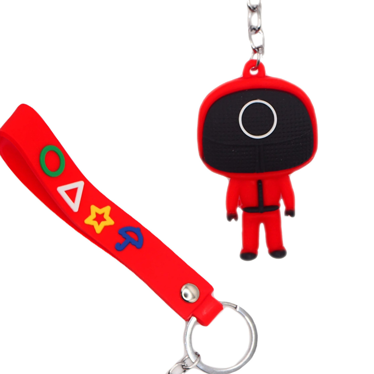 BRELOCZEK DO KLUCZY Z FILMU SQUID GAME STRAŻNIK KOŁO WISIOREK GUMOWY 