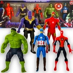 FIGURKI AVENGERS SPIDERMAN THANOS HULK AMERYKA IRONMAN 5w1 FIGURKA BOHATER