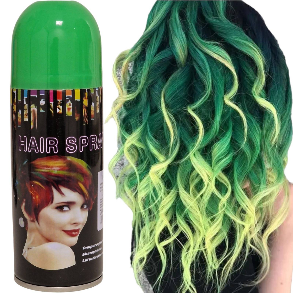 SPRAY DO WŁOSÓW FARBA ZMYWALNA KOLORYZUJĄCA ŻÓŁTA BEZPIECZNA NA IMPREZĘ 