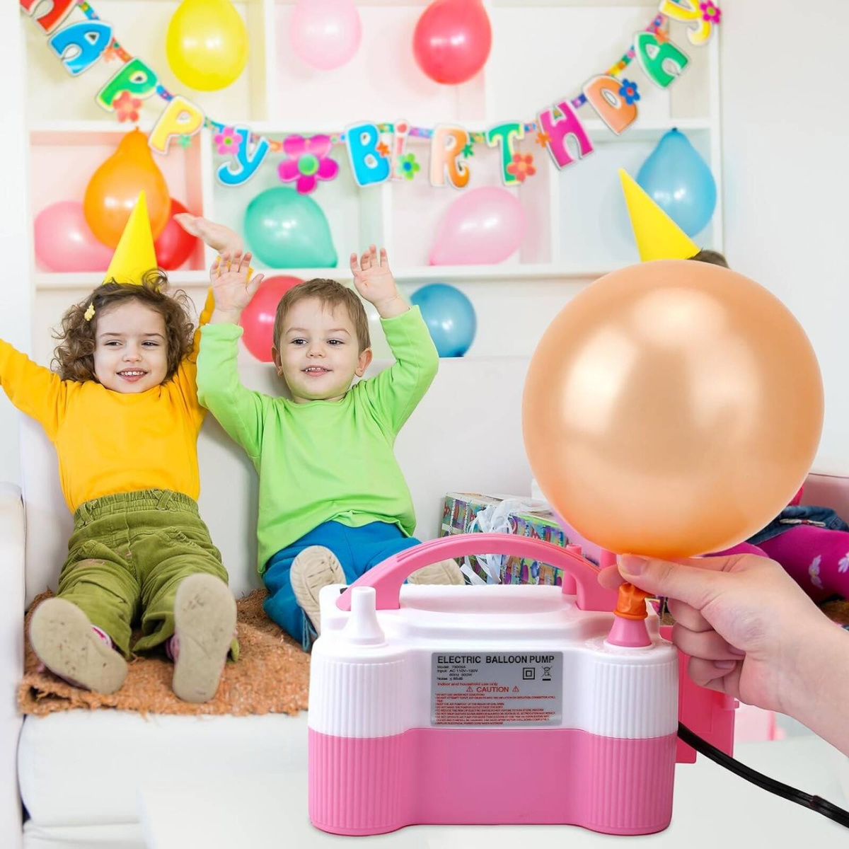 POMPKA ELEKTRYCZNA DO BALONÓW 2 DYSZE PROFESJONALNA SZYBKA WYDAJNA 600W