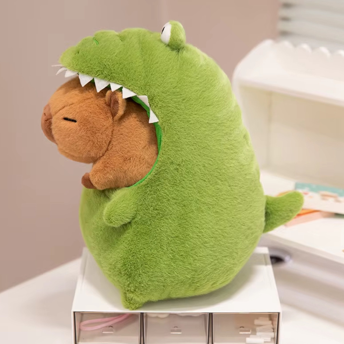 KAPIBARA W KROKODYULU KROKODYUL DINOZAUR MEGA DUŻA MASKOTKA 40CM PLUSZOWA