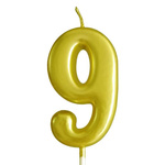 ŚWIECZKA URODZINOWA NA TORT CYFRA 9 ZŁOTA NA URODZINY DEKORACJA TORTU