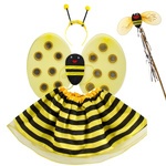 STRÓJ DLA DZIECI PSZCZÓŁKA PSZCZOŁA SKRZYDEŁKA SPÓDNICZKA PRZEBRANIE 4w1