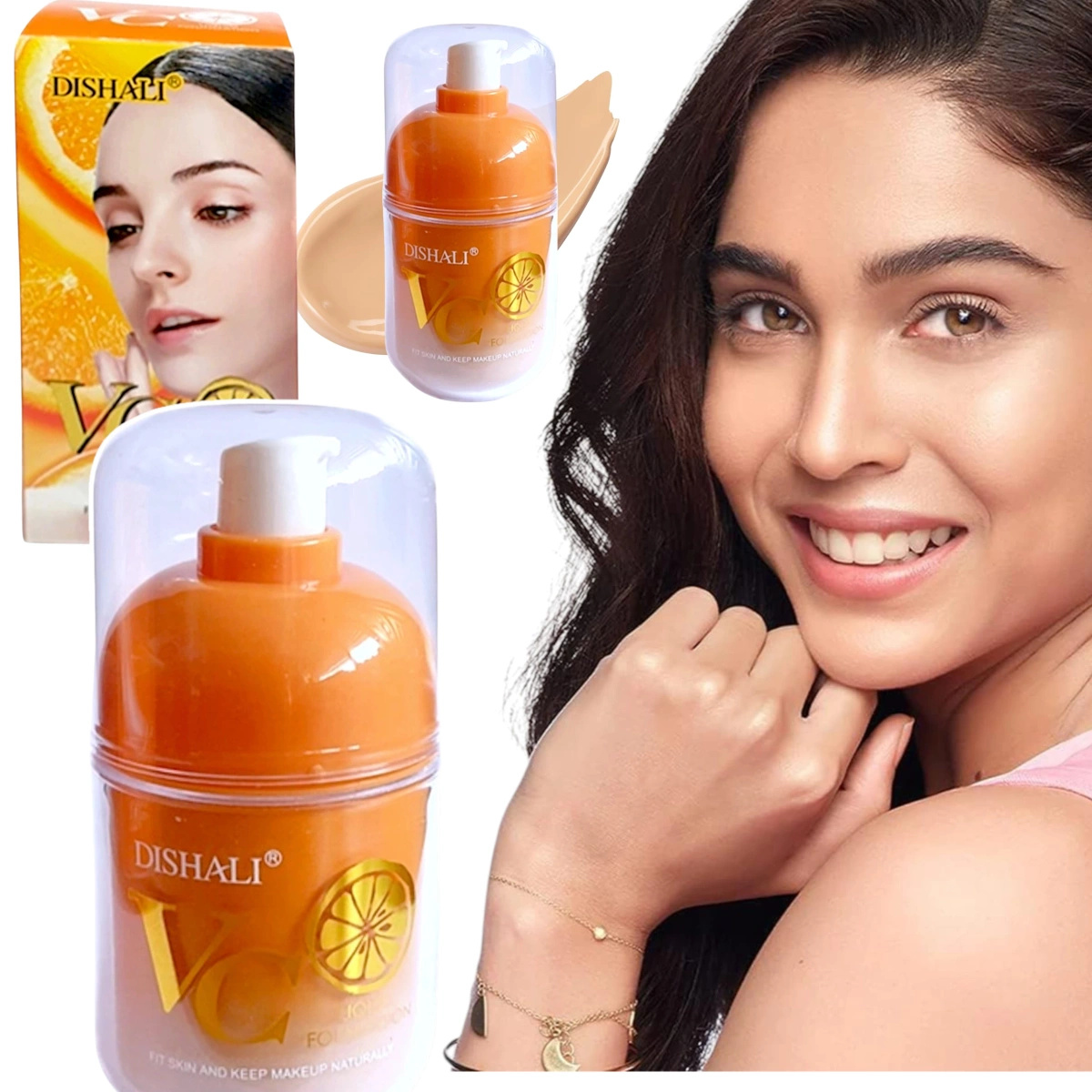 DISHALI LEKKI PODKŁAD Z WITAMINĄ C NATURALNY EFEKT IDEALNE KRYCIE NAWILŻA