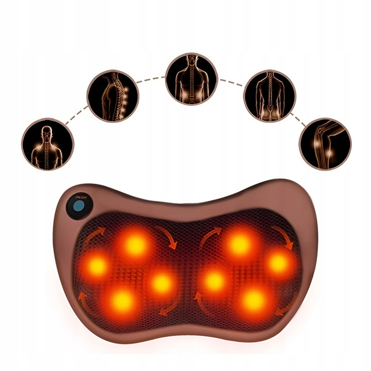 MASAŻER SHIATSU PODUSZKA MASUJĄCA DO CIAŁA KARKU STÓP ŁADOWARKA SAMOCHODOWA