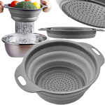 DURSZLAK SILIKONOWY SKŁADANY KUCHENNY CEDZAK SITKO OCIEKACZ UCHWYTy 19cm