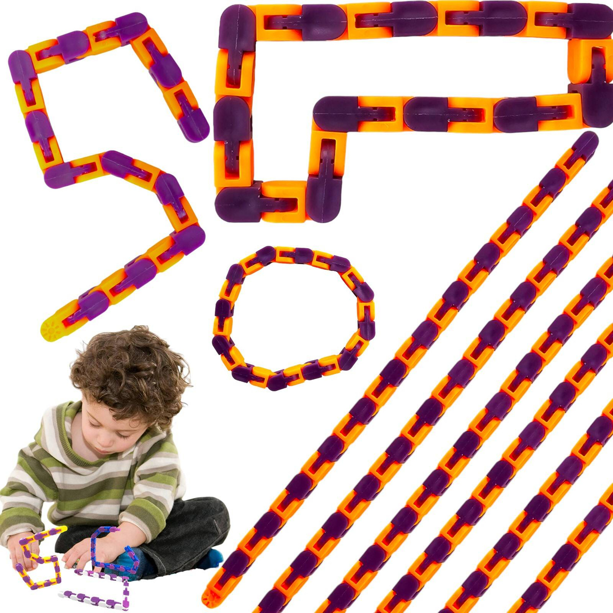 WĄŻ UKŁADANKA ŁAŃCUCH KREATYWNA ZABAWKA MAGICZNY GRA DLA DZIECI DZIECKA GRY