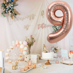BALON FOLIOWY CYFRA 9 ROSE GOLD URODZINOWY NA URODZINY JUBILEUSZ 40cm