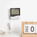 STACJA POGODY TERMOMETR HIGROMETR ZEGAR LCD CZUJNIK CYFROWY SONDA MAT-T-081