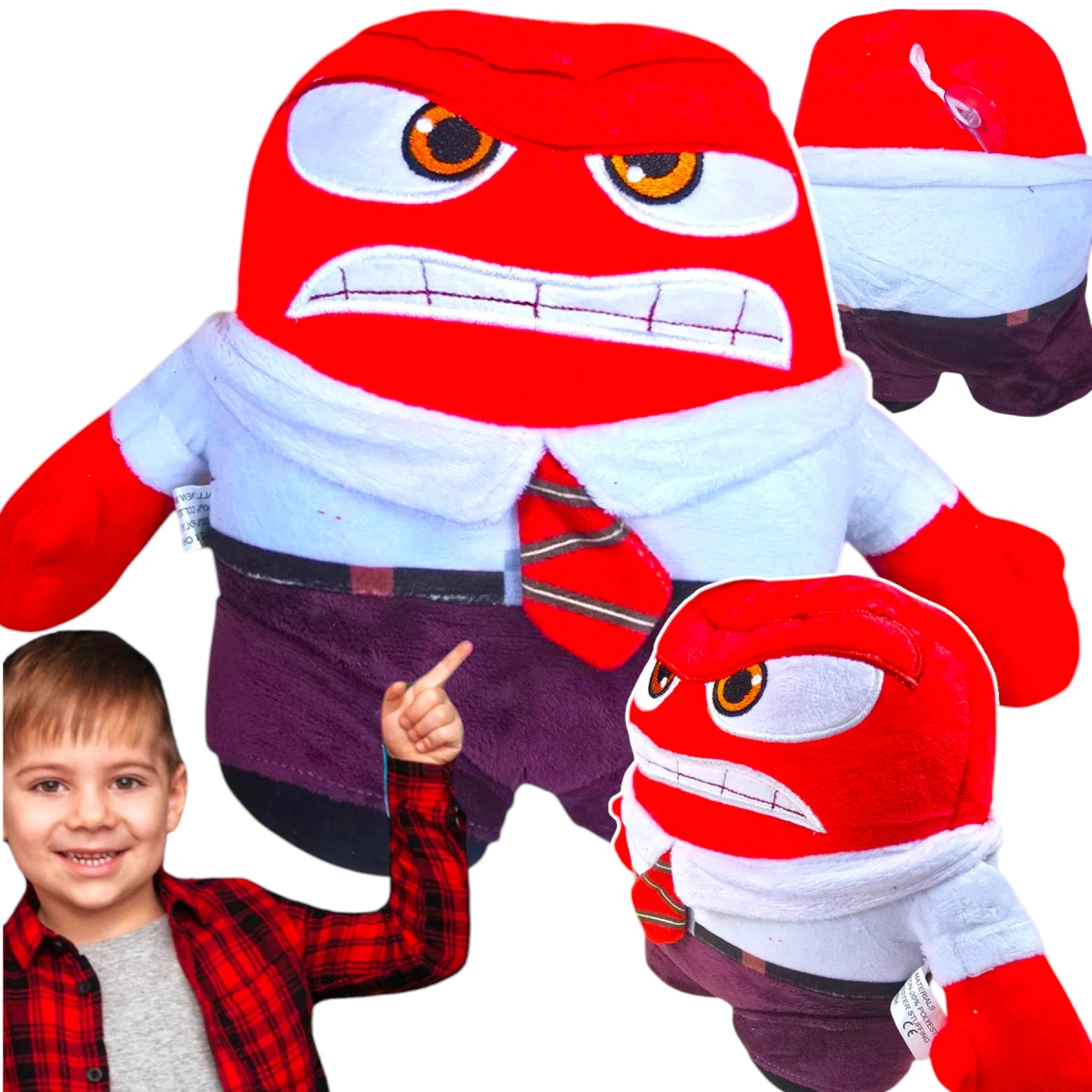 MASKOTKA GNIEW Z BAJKI W GŁOWIE SIĘ NIE MIEŚCI PLUSZOWA PRZYTULANKA DUŻA XL