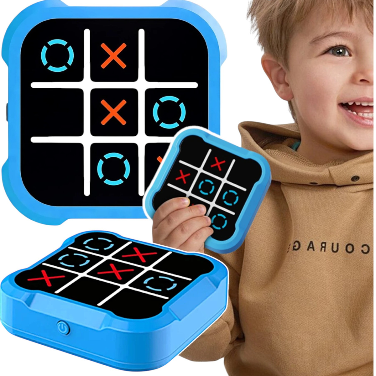 GRA KÓŁKO I KRZYŻYK ELEKTRONICZNA GRA LOGICZNA DLA DZIECI 4 TRYBY GRY