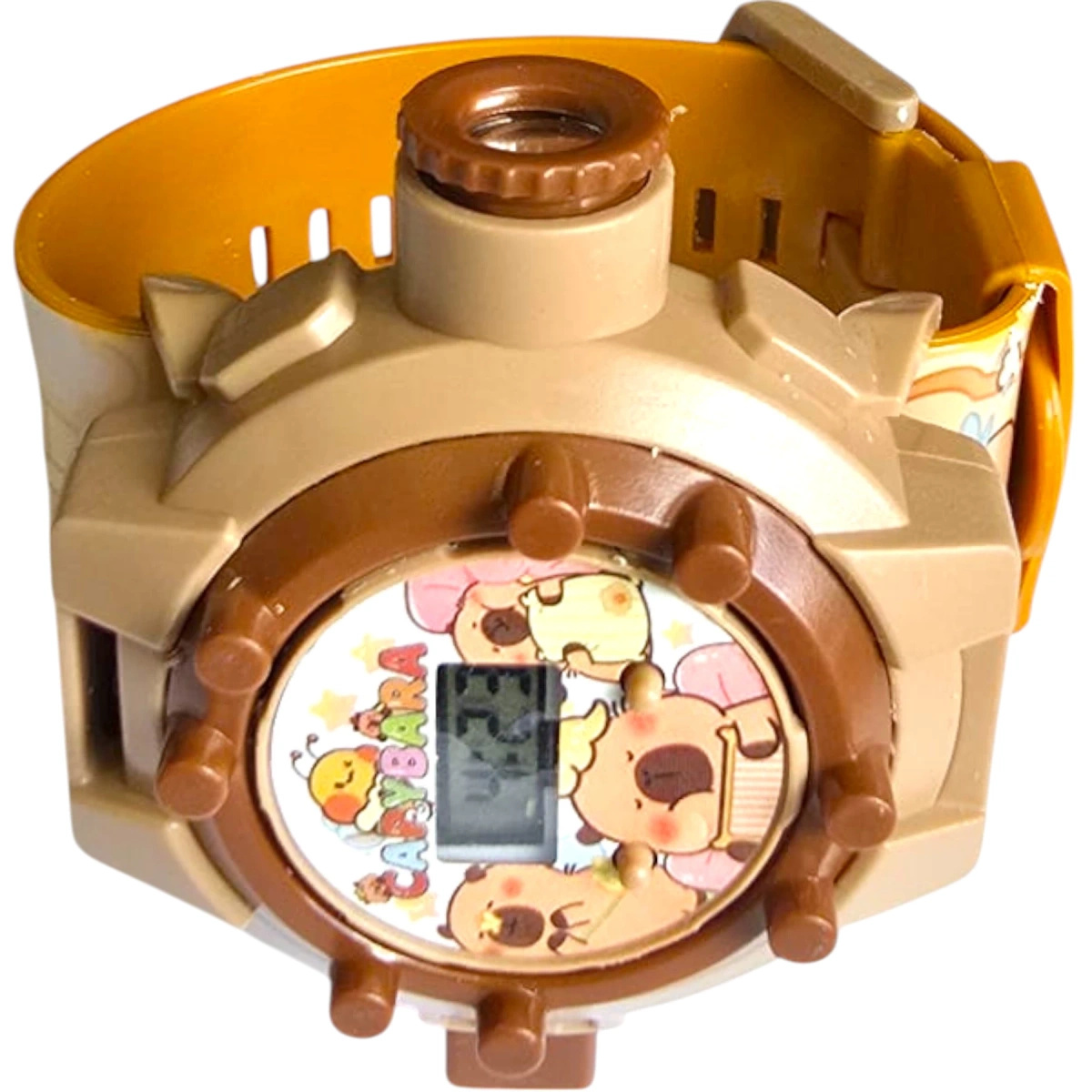 ZEGAREK 3D Z PROJEKTOREM DLA DZIECI KAPIBARA + BRELOCZEK CAPYBARA WYŚWIETLA