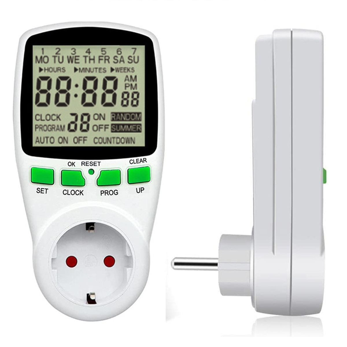 PROGRAMATOR CZASOWY Z DUŻYM EKRANEM LCD TIMER TYGODNIOWY 230V 16A 3680W 