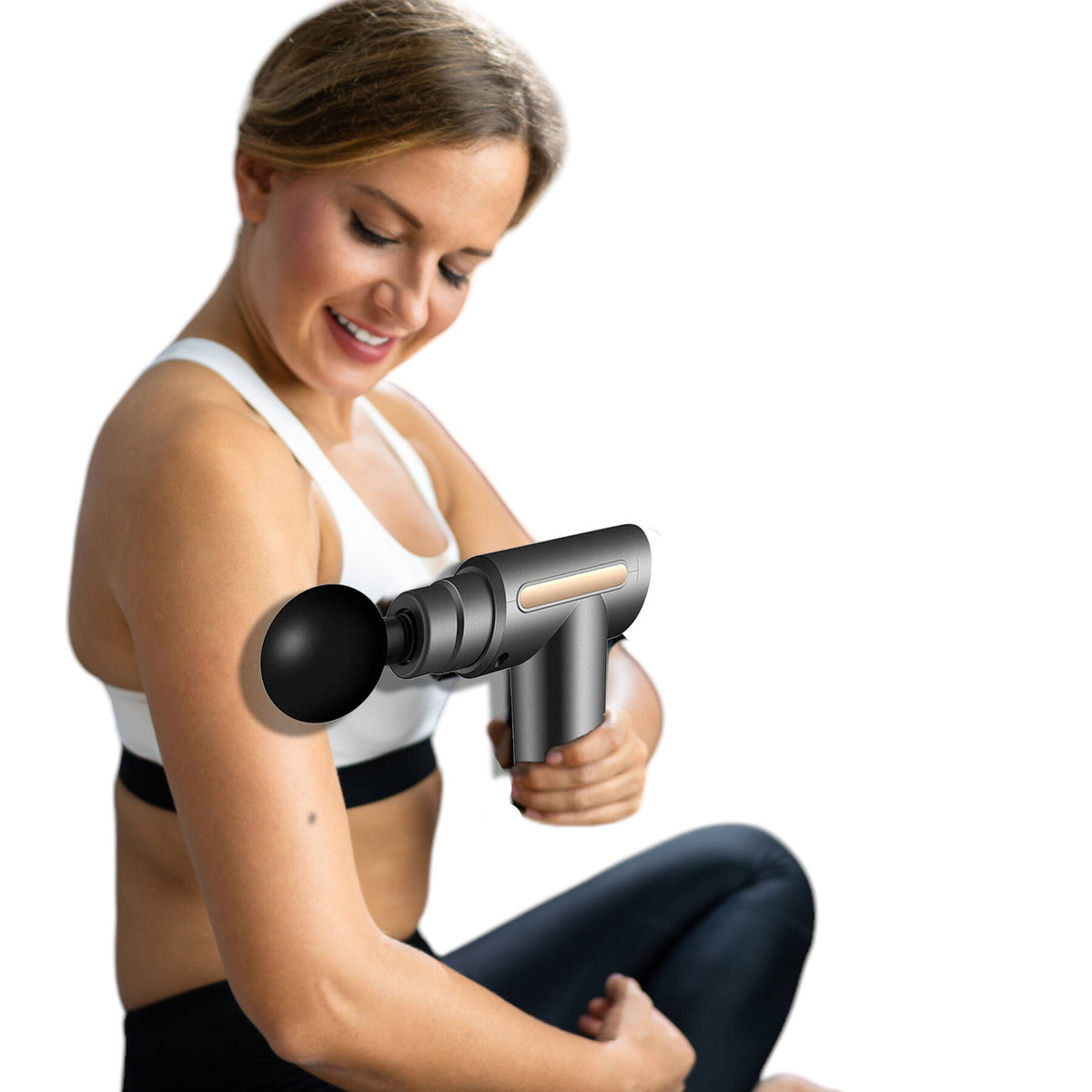 MOCNY PISTOLET DO MASAŻU PLECÓW CIAŁA STÓP 4 KOŃCÓWKI MASAŻER 24W USB 