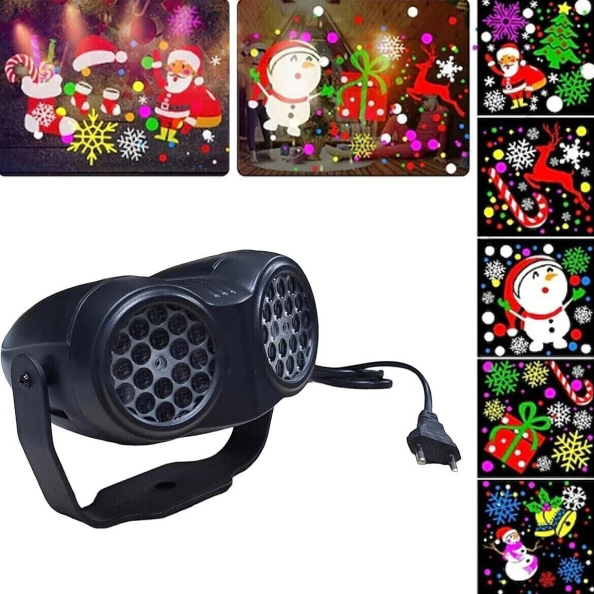 PODWOJNY PROJEKTOR LASEROWY RZUTNIK NA DOM LED WYŚWIETLA ŚWIĄTECZNE OBRAZY