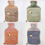 DUŻY TERMOFOR GUMOWY W SWETERKU POKROWIEC PLUSZOWY OGRZEWACZ 2 LITRY CIEPŁY