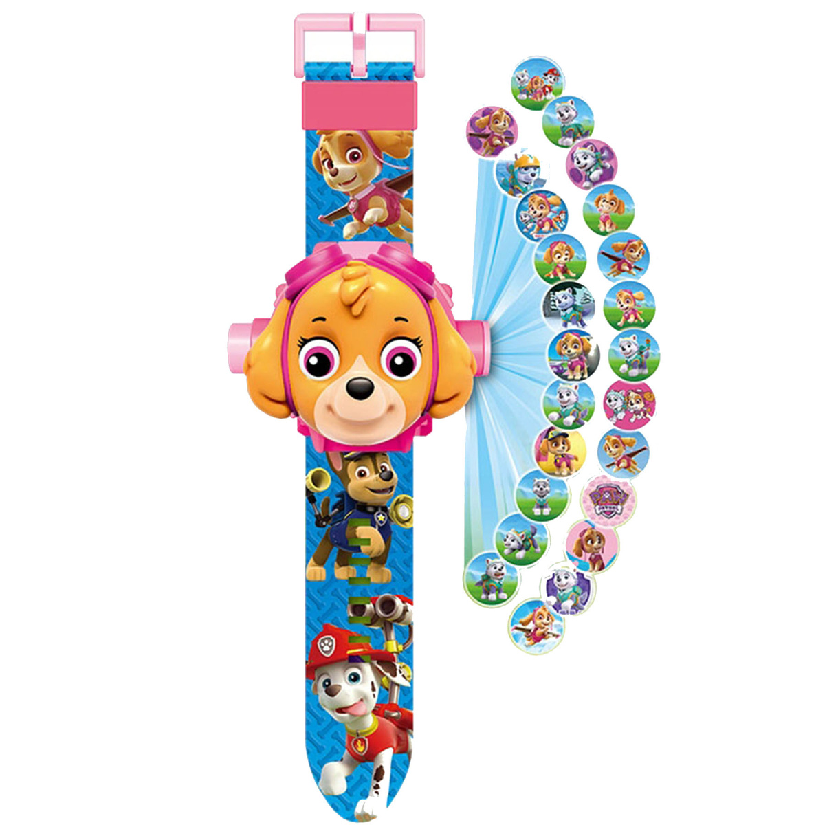 PSI PATROL SKYE ZEGAREK 3D Z PROJEKOTOREM RZUTNIK WYŚWIETLA OBRAZ FIGURKA