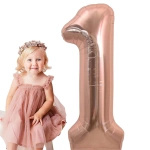 BALON FOLIOWY CYFRA 1 JEDEN ROSE GOLD NA URODZINY JUBILEUSZ URODZINOWY 40CM