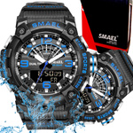 MODNY MĘSKI SPORTOWY ZEGAREK SMAEL STOPER BUDZIK MOCNY WODOODPORNY KOLORY