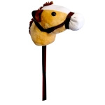 HOBBY HORSE KOŃ NA PATYKU KIJU ZABAWKA GŁOWA KONIA BRĄZOWY KONIK DŹWIĘK