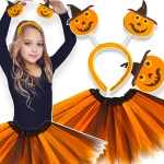 STRÓJ DLA  DZIEWCZYNKI 3w1 DYNIA KOSTIUM ZESTAW 2W1 SPÓDNICZKA OPASKA BAL